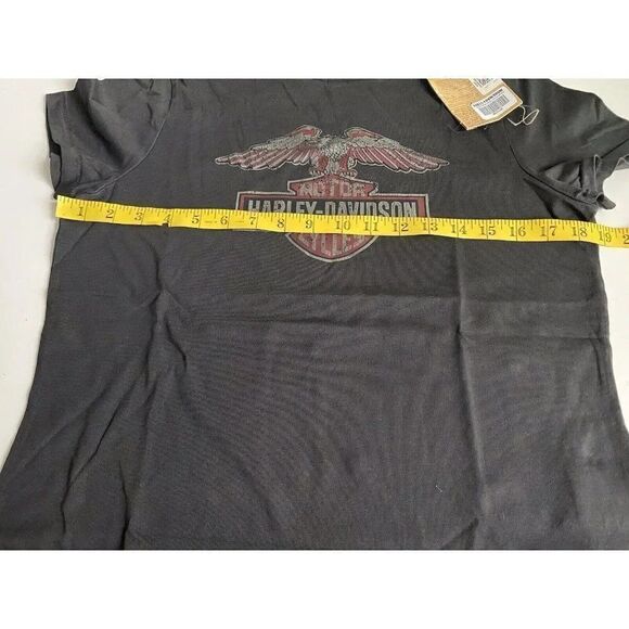 Harley Davidson Distressed Eagle Logo Short Sleeve Tee Top Women’s Sz M NEW - Picture 4 of 7